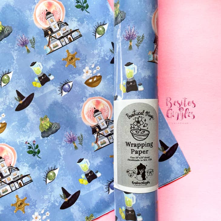 Image of Besitos & Giggles Creations Practical Magic witchy wrapping paper
