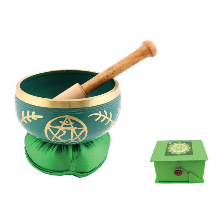 Green 7 Chakras Singing Bowl