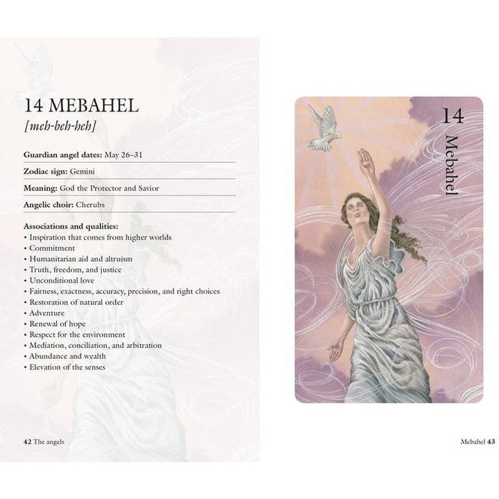 Card with the guide book on it from the Guardian Angel Oracle Deck