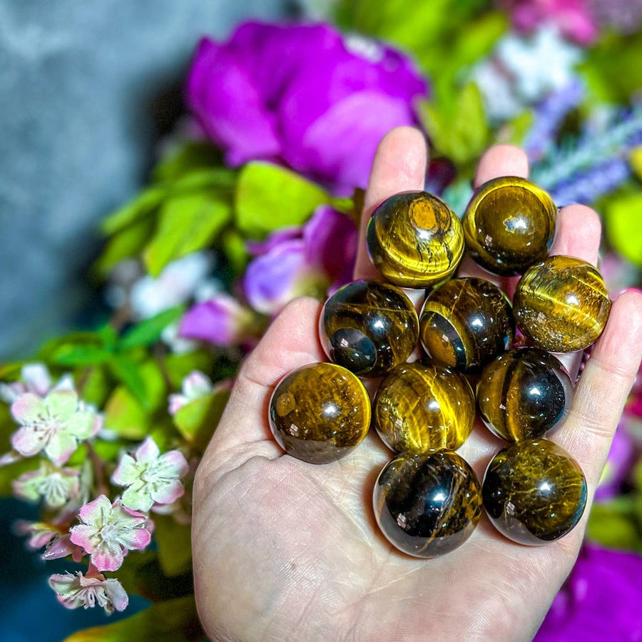 Image of Mandala Gems Gold Tiger'S Eye Spheres
