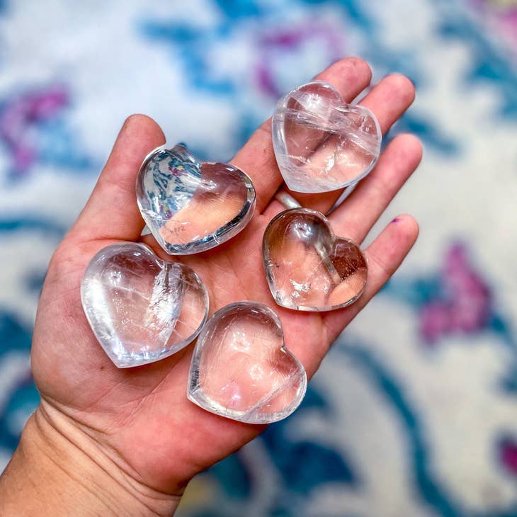 Clear Quartz Crystal Hearts