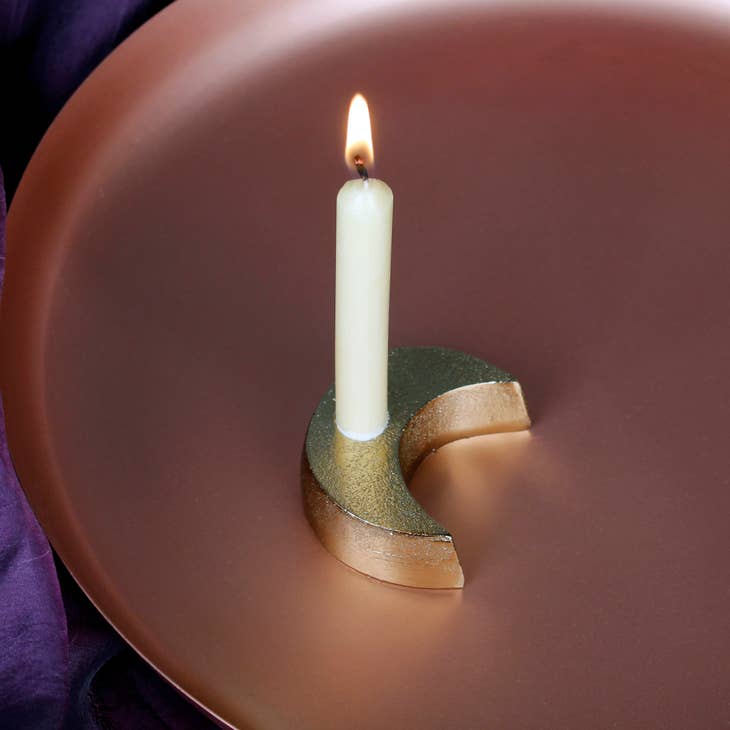 Image of Blessed Ember Crescent Moon Chime Candle Holder