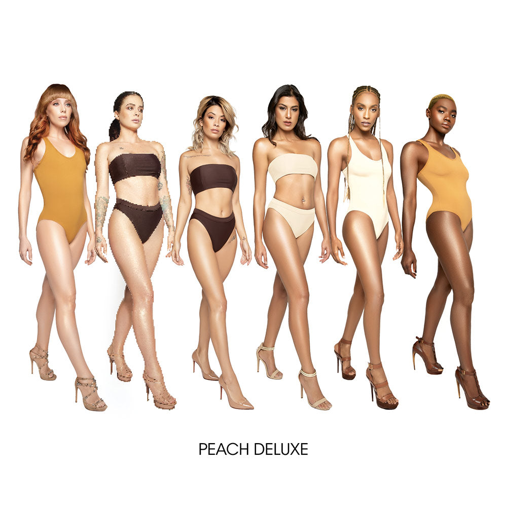PEACH DELUXE Gleam Face & Body Radiance on different skin tones