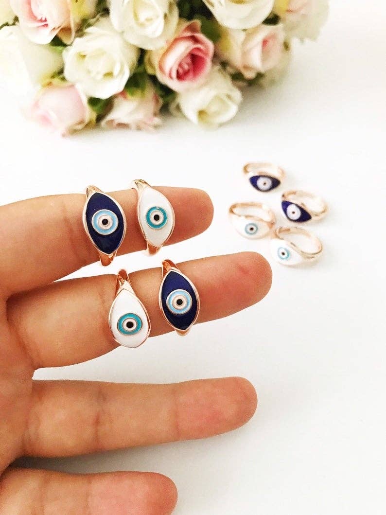Oval Evil Eye Ring