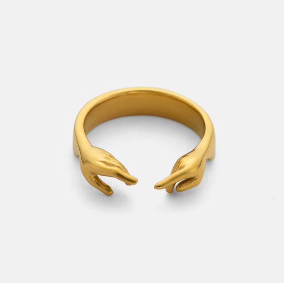 The Hug Ring- Stainless Steel Gold Ring
