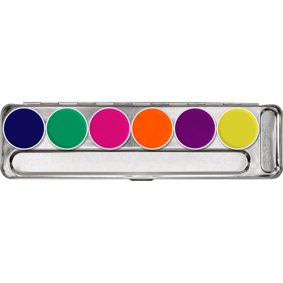 Kryolan UV-Dayglow Effect Color Palette 6 Colors