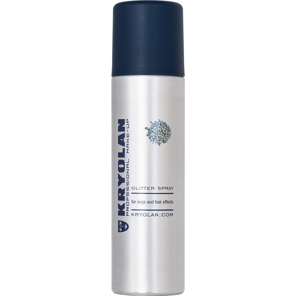 Kryolan glitter spray bottle on a white background