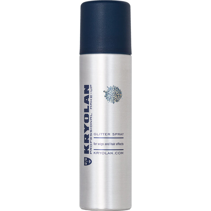 Kryolan glitter spray bottle on a white background