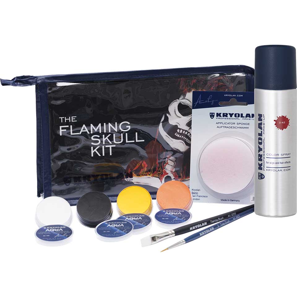 The Flaming Skull Kit showing whats in it