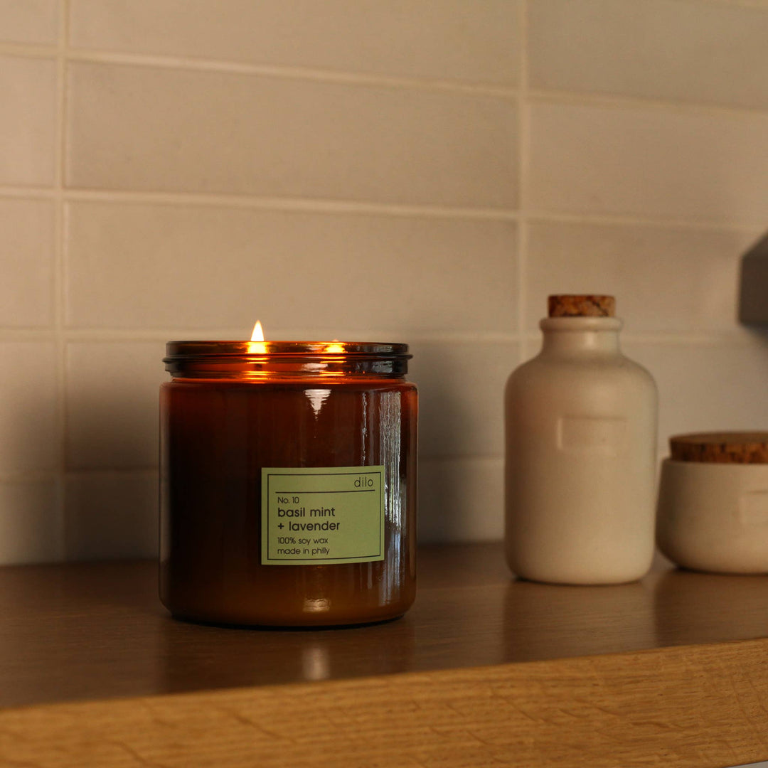 No. 10 Basil Mint + Lavender Candle