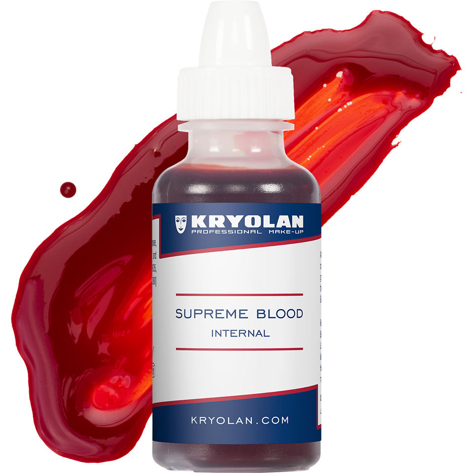 Light Supreme Blood Internal with swatch behind the bottle