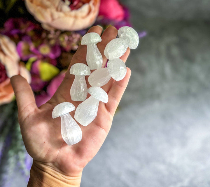 Selenite Crystal Mushrooms 1 3/4"