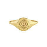 Evil Eye Adjustable Gold Ring