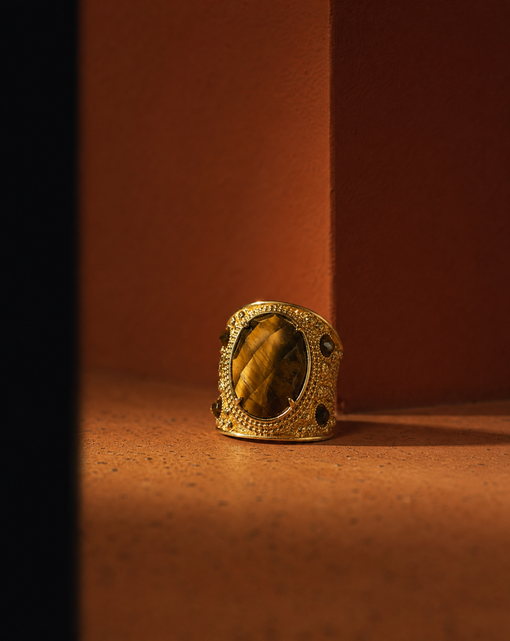 Tiger Eye Chunky Statement Ring | Maximalist Gemstone Jewelry