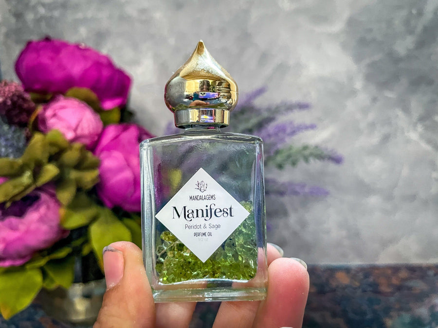 Manifest Perfume Oil For Manifestation with Peridot and Sage
