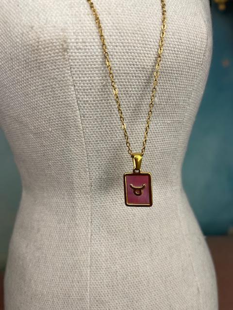 Taurus Pink Shell Necklace