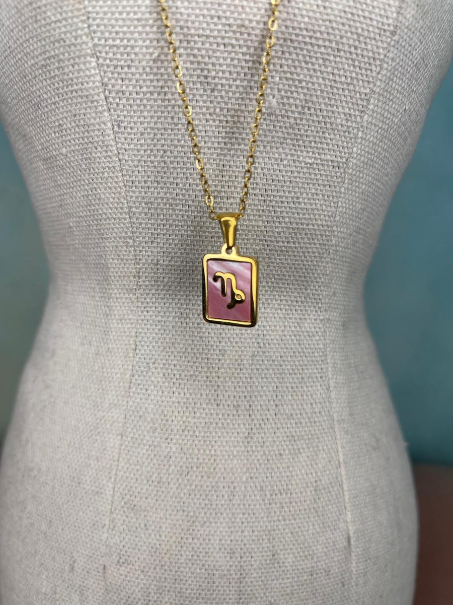 Capricorn Pink Shell Necklace