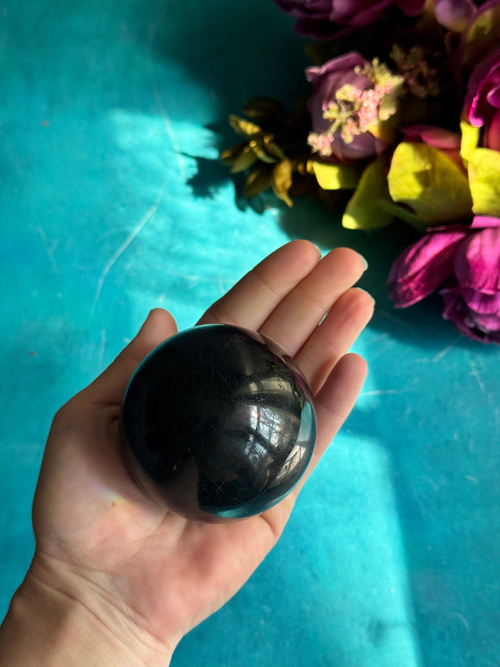 Black Tourmaline Crystal Spheres, Ethically Sourced Crystals, Protection Stone