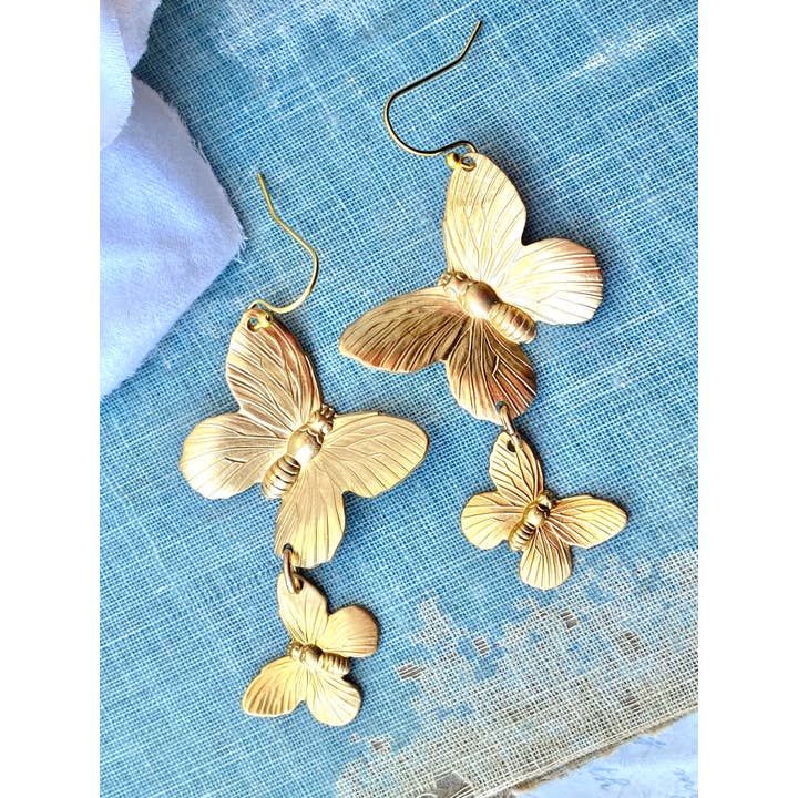 Butterfly earrings facing up 