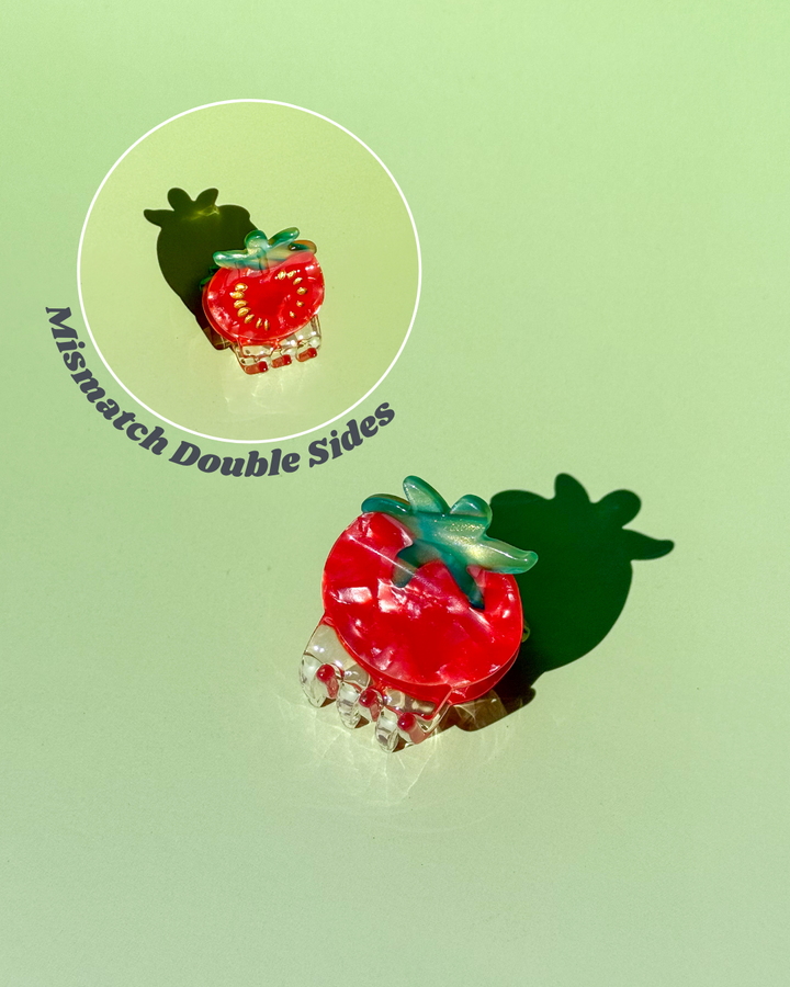 Mini Mismatch Double Side Tomato Claw Hair Clip