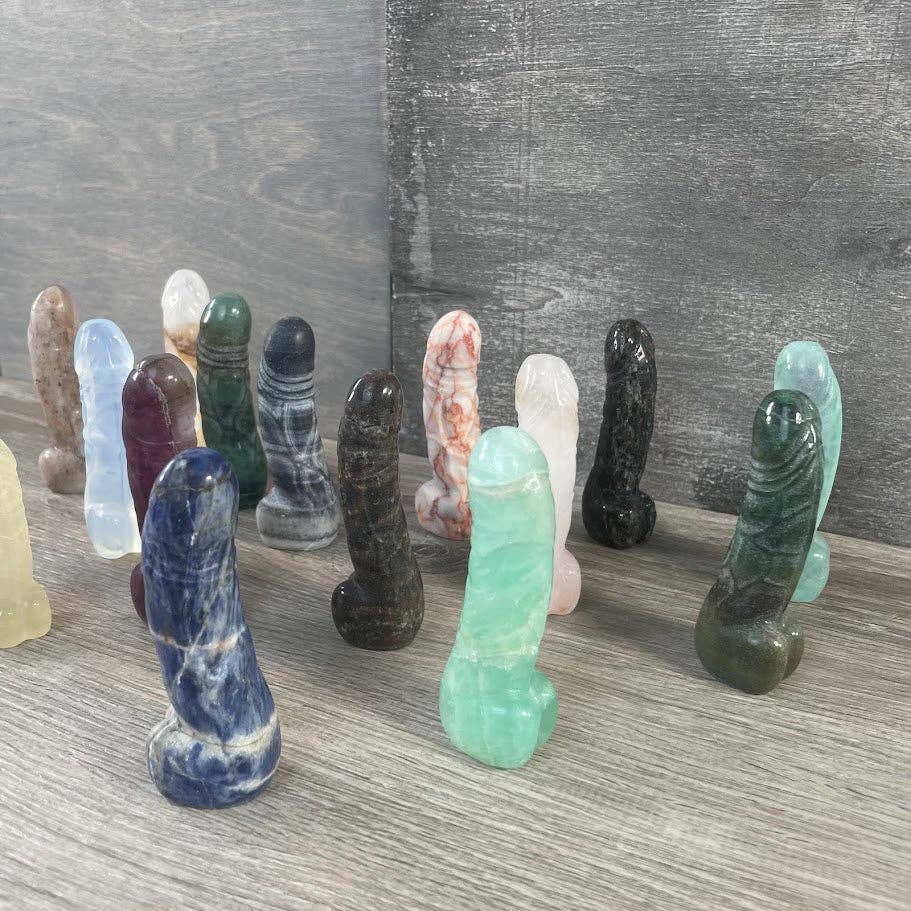 Assorted Gemstone Phallic Symbols – Crystal Carvings for Retailers and Metaphysical Shops
