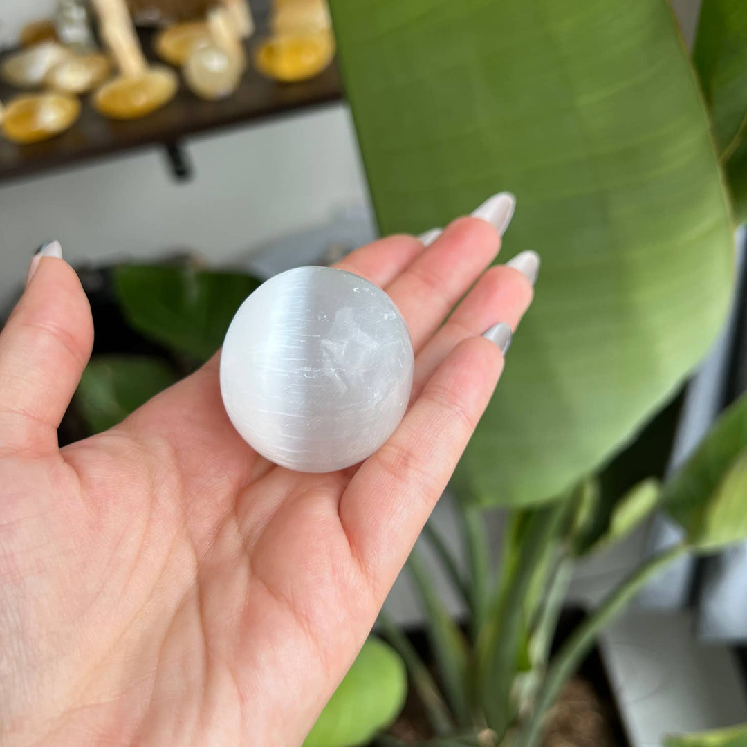 Sapphire & Sage Small Selenite Eye Crystal Sphere