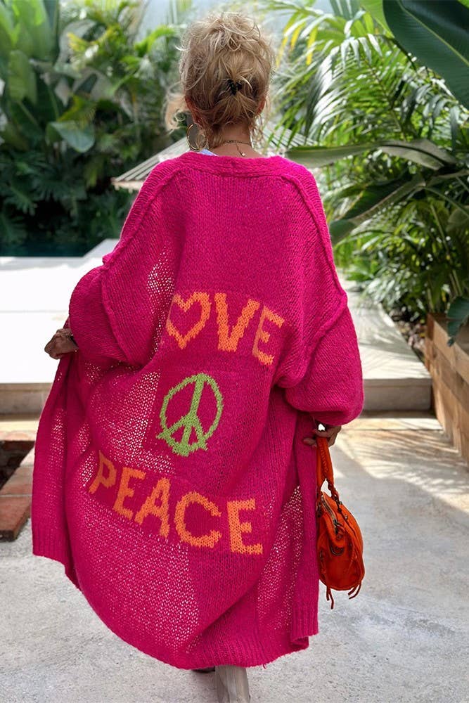 Love & Peace Oversized Cardigan