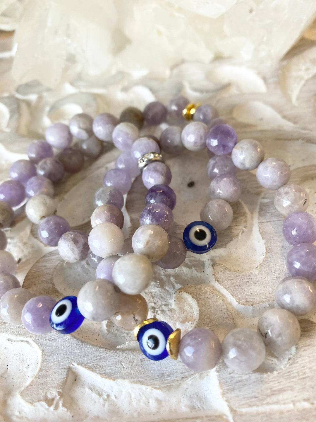 Crystal Evil Eye Bracelet - choose your crystal
