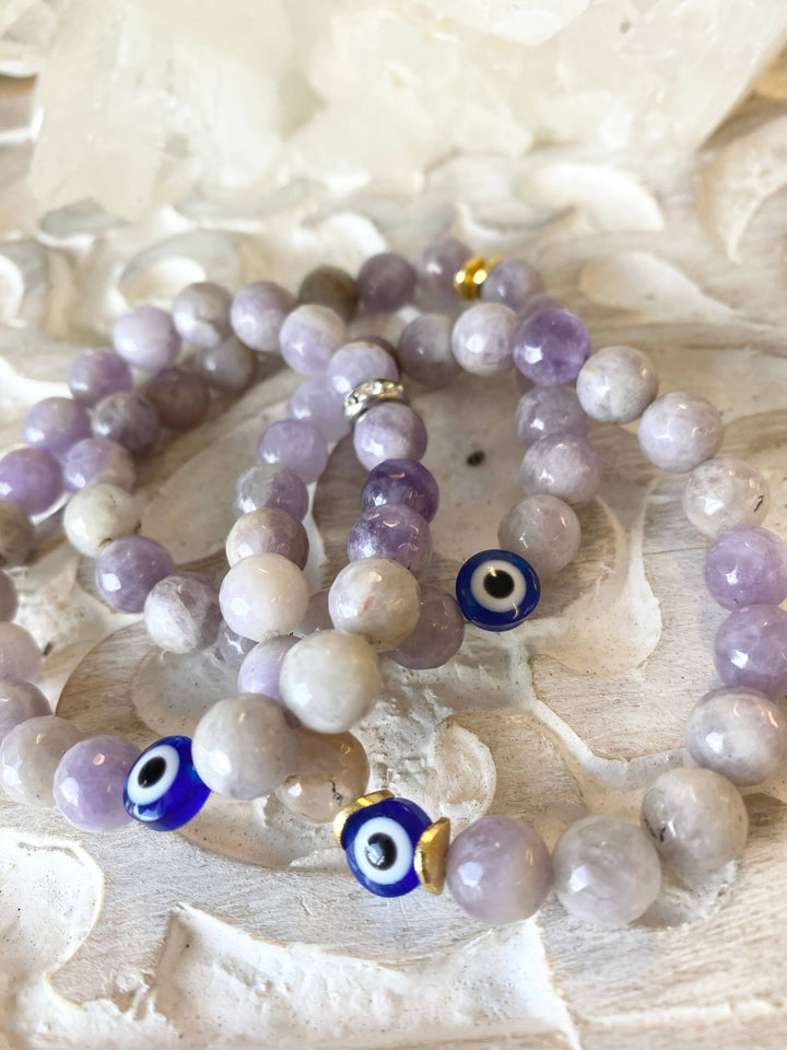 Crystal Evil Eye Bracelet - choose your crystal