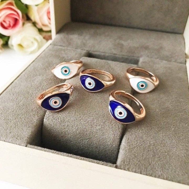 Oval Evil Eye Ring