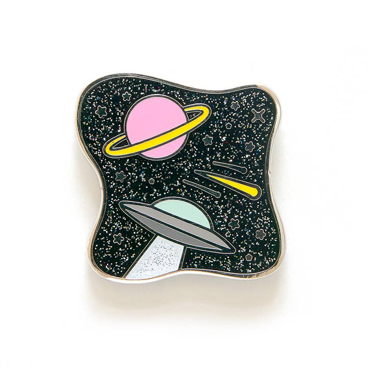 Space enamel pin