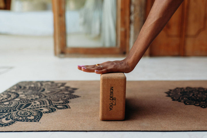 Cork Yoga Block Mandala Black