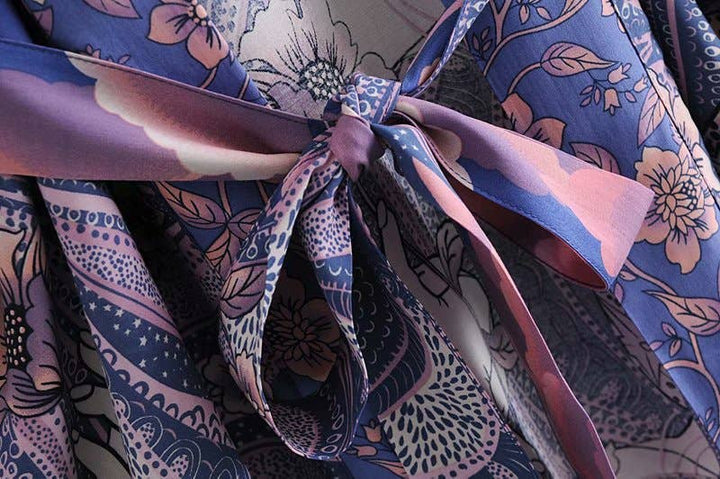 Boho Luna Floral Print Short Kimono