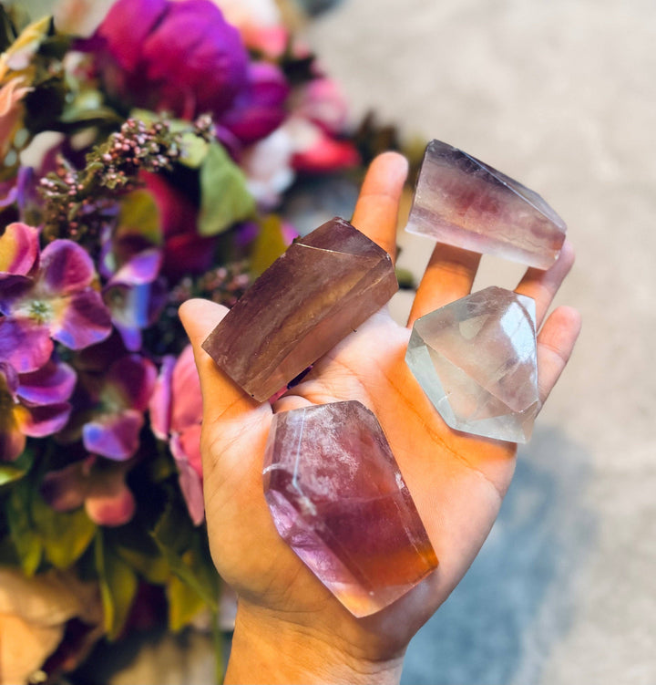 Fluorite Candy Shapes, Polished Fluorite Freeforms, Fluorescent Crystals
