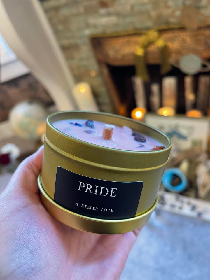This is the front of the Pride candle