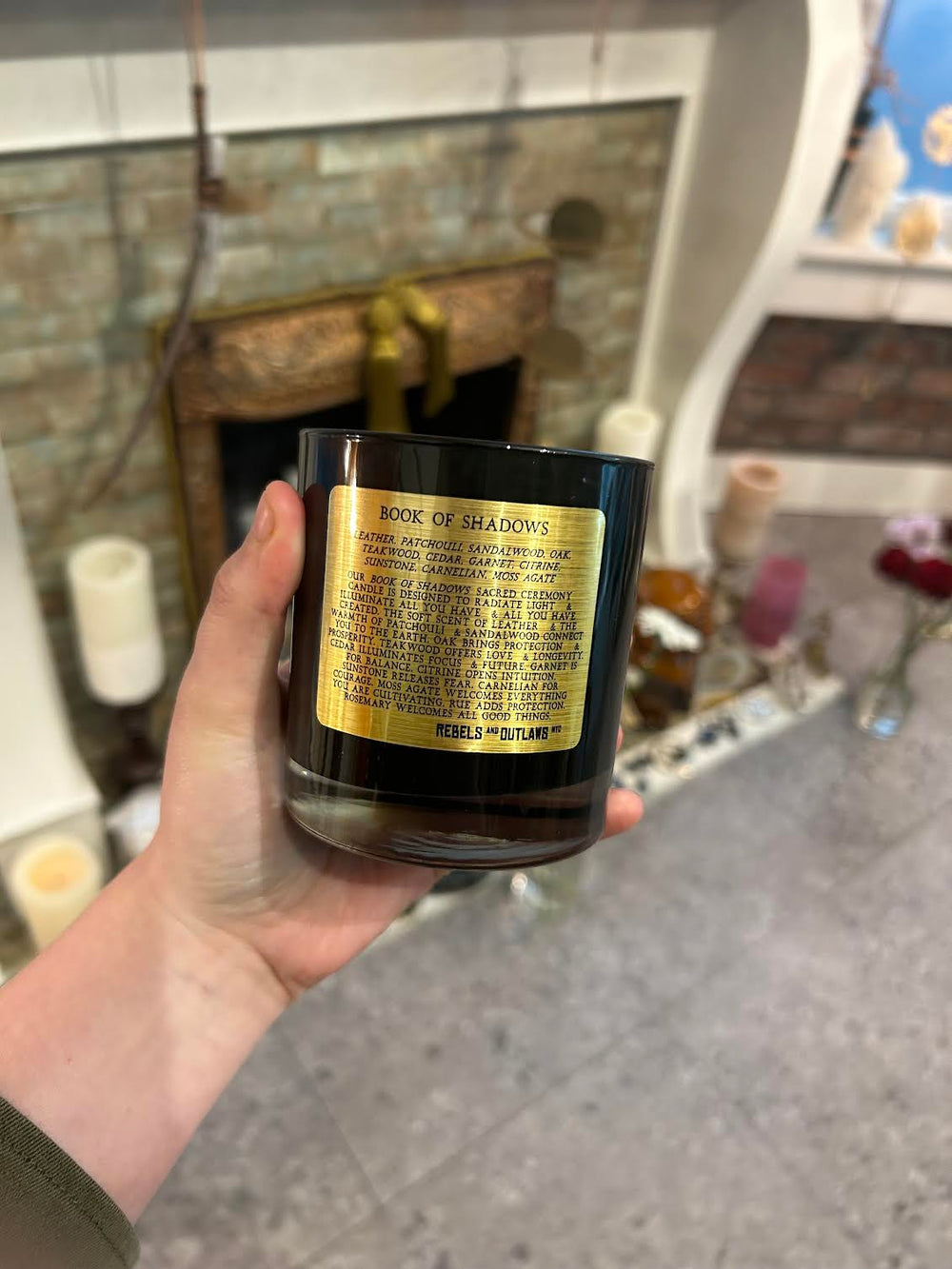 This is the front of the Book Of Shadows candle