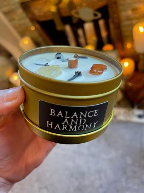 This is the front of the Balance and Harmony candle