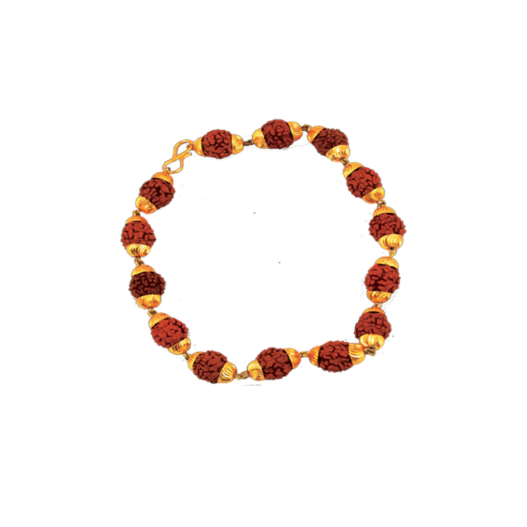 Gold Rudraksh Mala Bracelet (8 mm.)