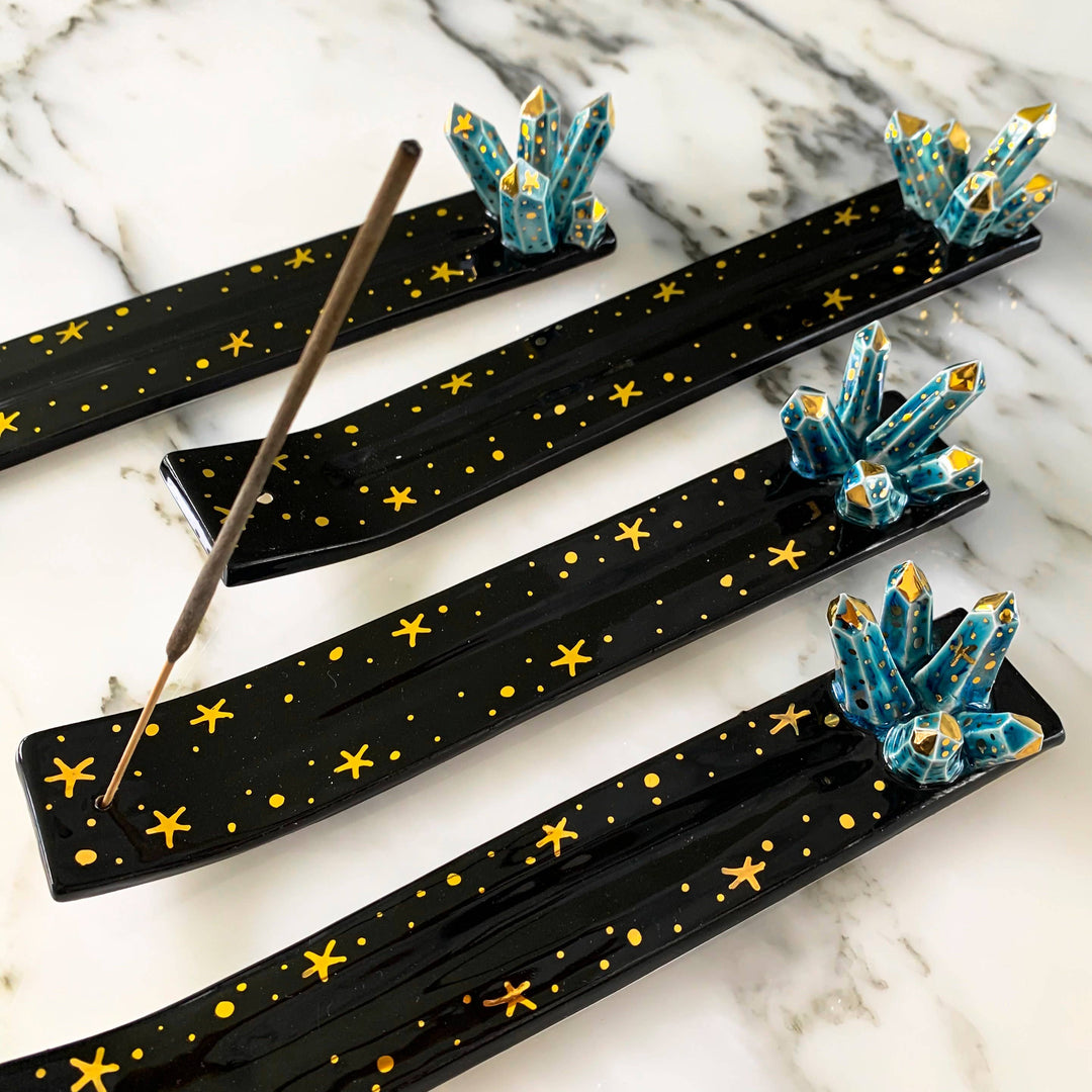 Galaxy Crystal Ceramic Incense Holder Modern Mud