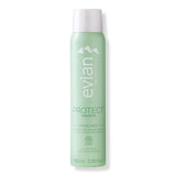Evian facial mist bottle on a white background