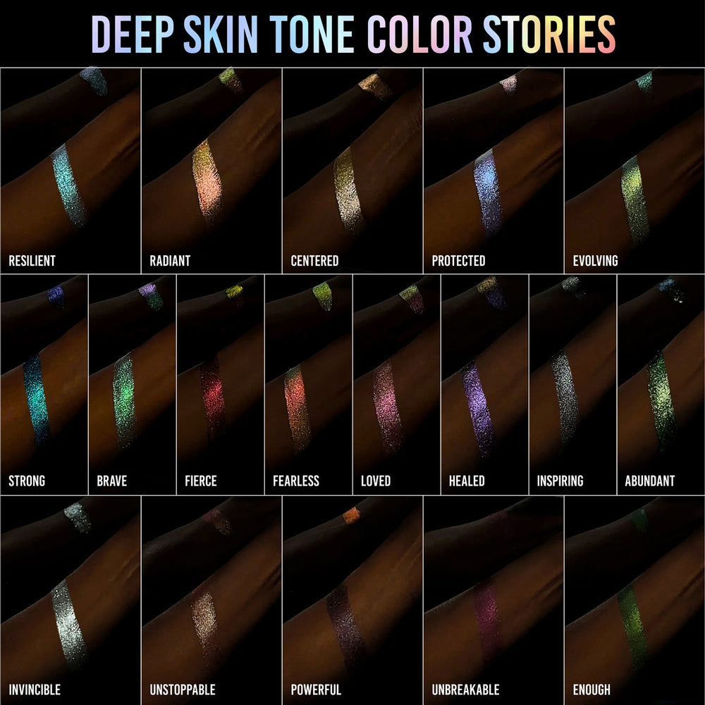 Danessa Myricks Lightwork V : " I AM " Palette deep skin tone color swatches