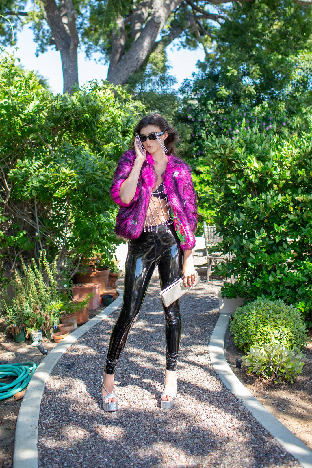 Planet Queen Faux Fur Jacket in Monster Pink