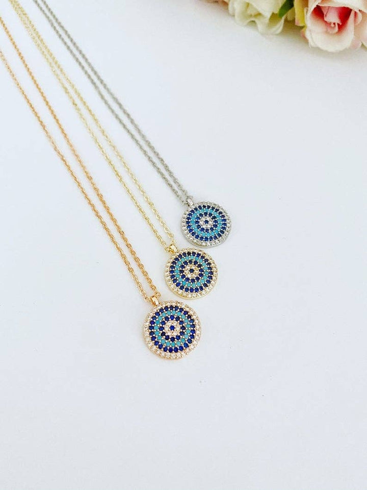 Zircon Evil Eye Necklace Jewelry