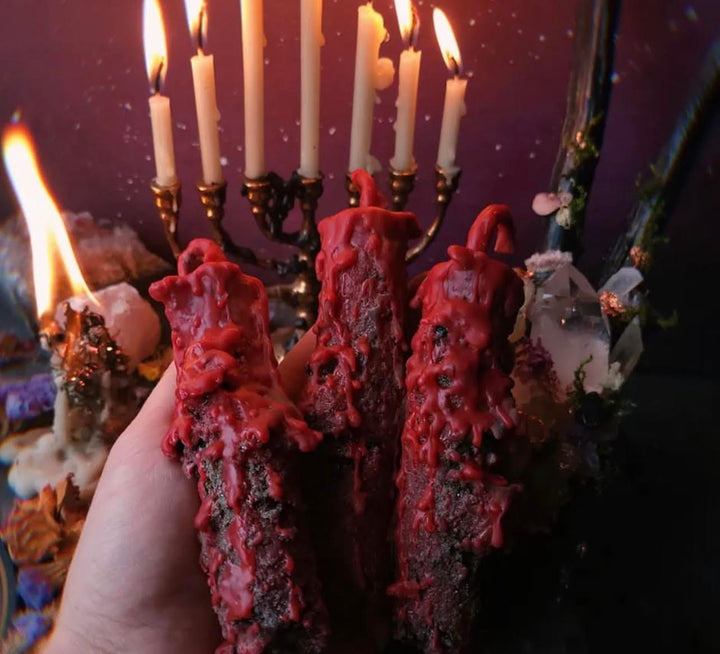 This is the fire intention candle made by a witch up in Latvia.
