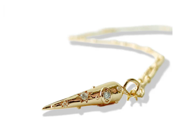 Cornicello horn 14K Steel -evil eye-Charm Necklace 