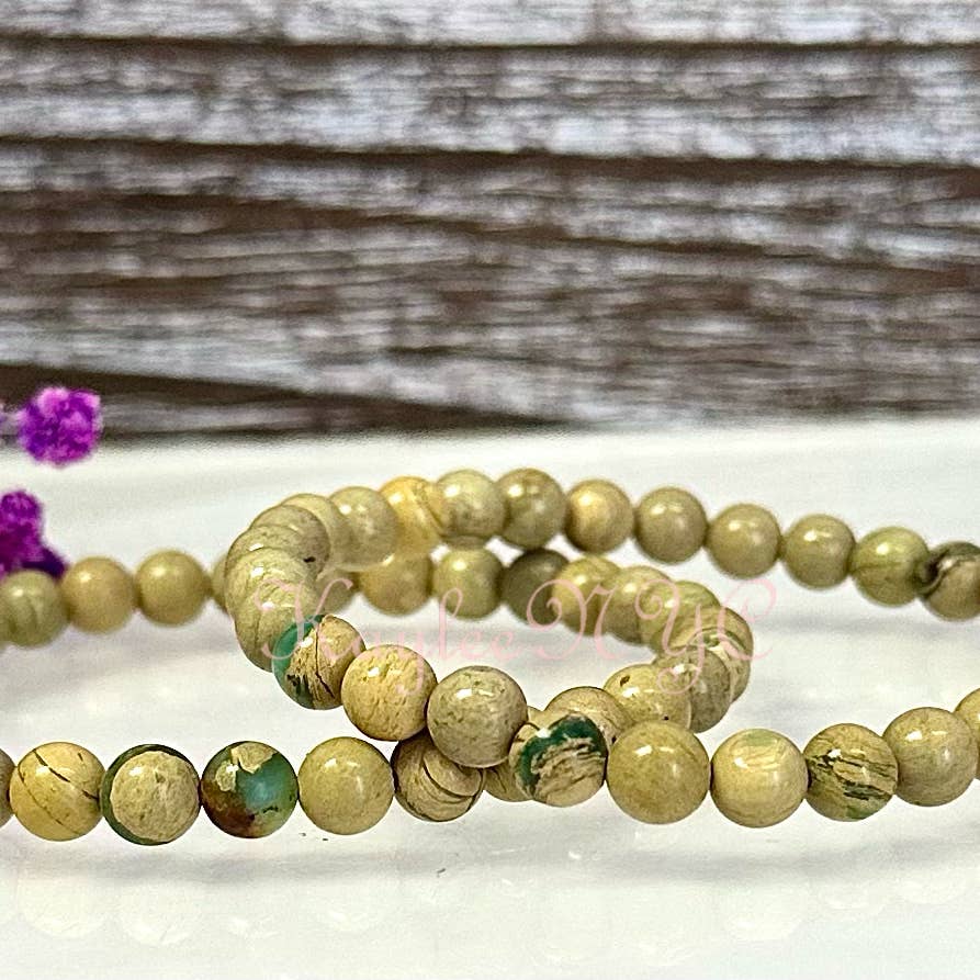 KayleeNYC Yellow Unakite Jasper/Chrysoprase 6mm 7.5” Bracelet