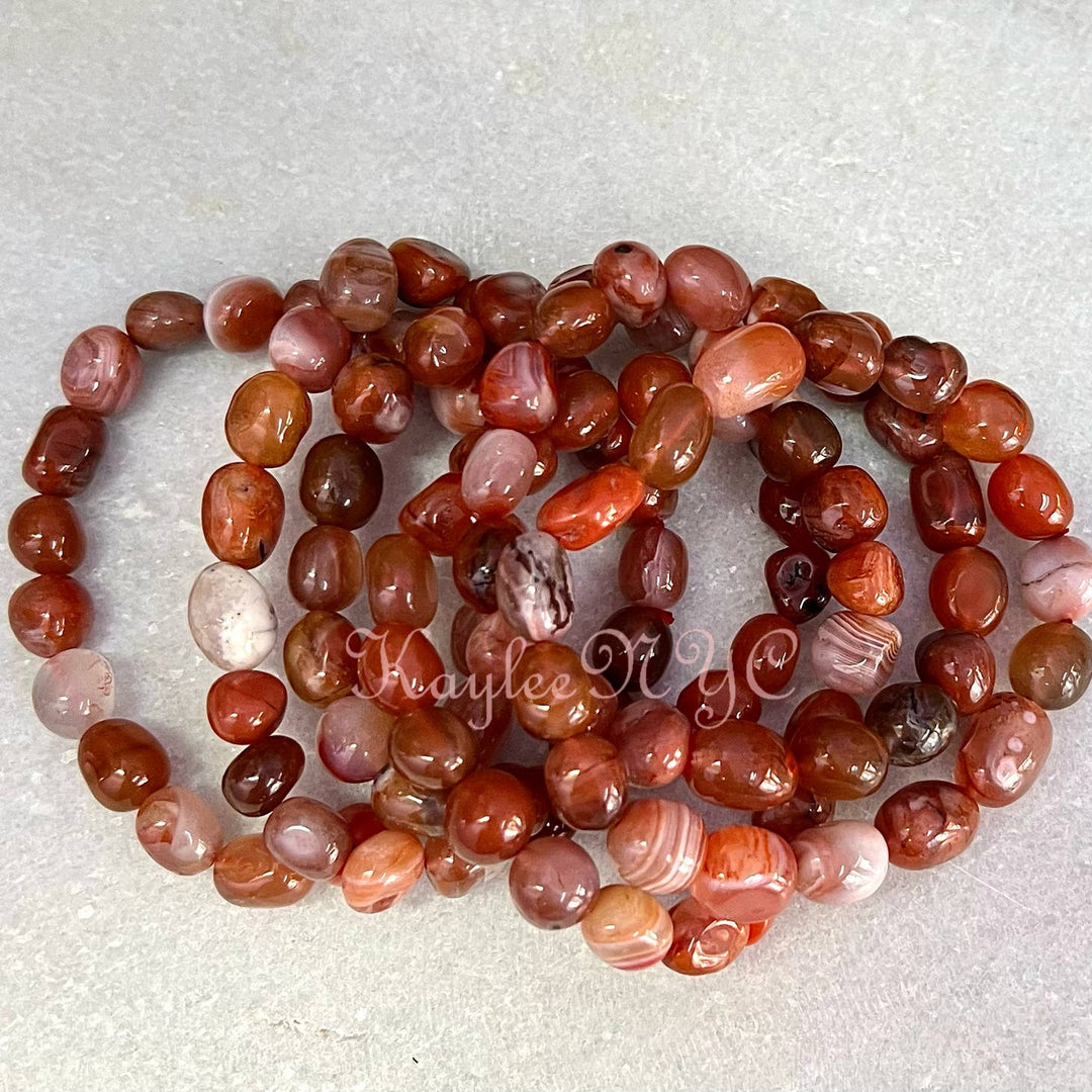 Red Blood Agate tumble bracelets