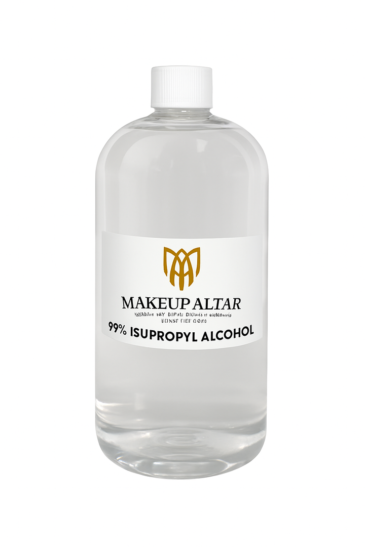Bottle of Makeup Altar isopropyl alcohol on a white background