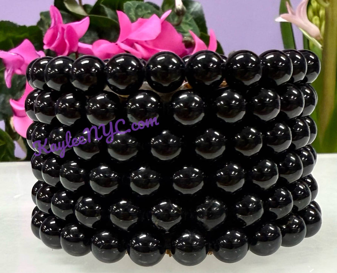 Natural Black Tourmaline 8mm 7.5” Crystal He