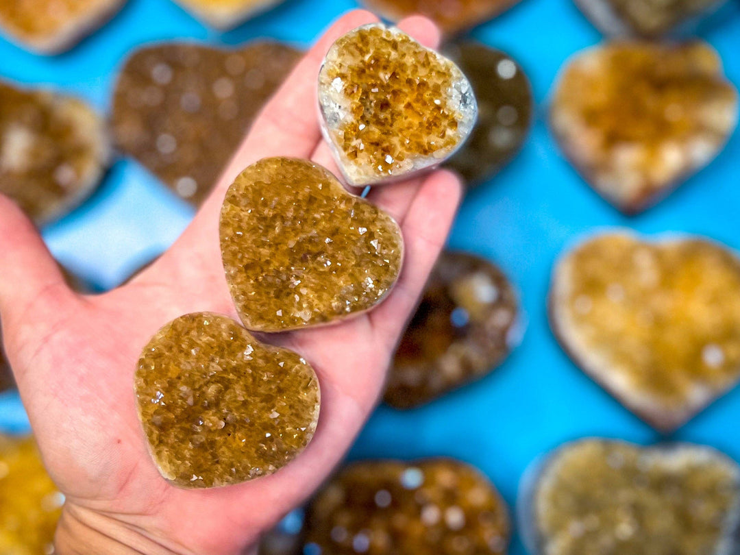 Raw Citrine Hearts, Ethically Sourced